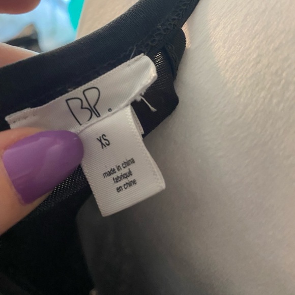 B.P. BP Brass Plum Black High Neck Halter Tank Top Stretch Nordstrom Flowy XS - Picture 4 of 5